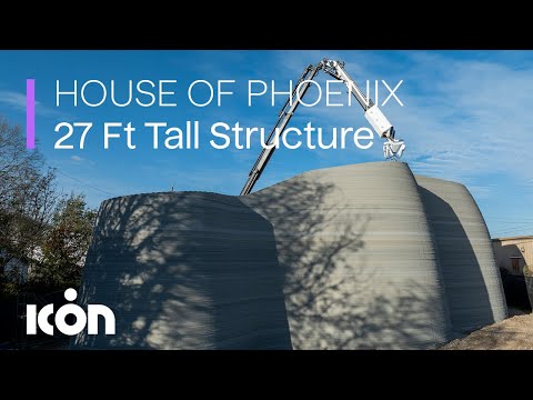 27 Ft-tall 3D-printed Structure Built by New Robot | ICON&#039;s Multi-Story Robotic Construction System