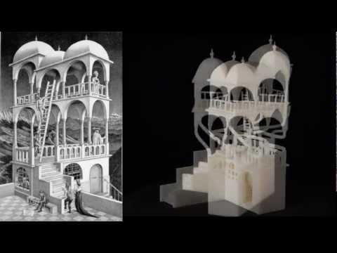 Escher for Real The Belvedere, Waterfall, Necker Cube, Penrose Triangle 3D Printing from Technion