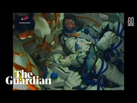 Footage from inside Soyuz spacecraft shows crew at moment of failure