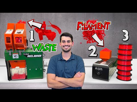 Recycling 3D Prints and Waste Plastic into Filament (PET &amp; PLA)