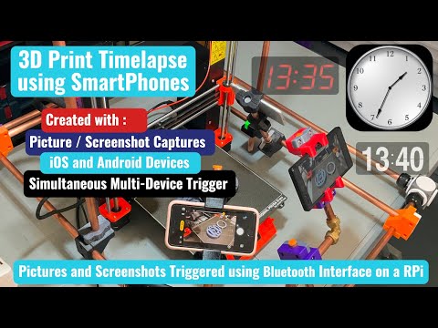Making 3D Print Timelapse Videos with Smartphones triggered by a Raspberry Pi using Bluetooth.