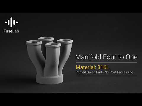 Manifold 4 to 1 Metal Printing with 316L Filament
