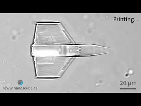 Microscale 3D printing of a spaceship