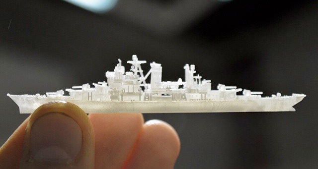 Kleines Detailreiches Modell Eines Schiffs Aus Dem 3d Drucker