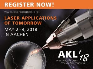 Register now! Logo des AKL’18. © Fraunhofer ILT, Aachen.