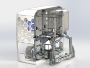 Visualisierung des an der TU Graz entwickelten 3D-Druckers, der Metallpulver mittels Hochleistungs-LED-Lichtquellen aufschmilzt. © TU Graz