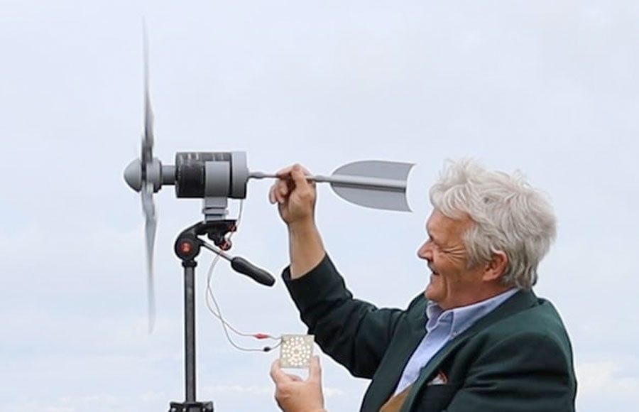 r baut tragbare Windturbine mit 3D-gedruckten Teilen
