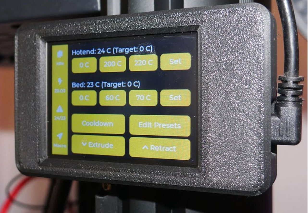 Set up a cost-effective touch screen for Klipper 3D printers yourself