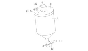 Gebrauchsmuster zeigt kompakten Heizbehälter für den 3D-Druck mit Pellets und Pulver